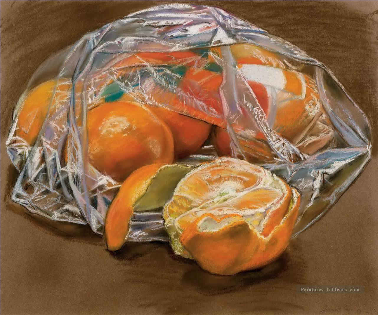 oranges JF réalisme nature morte Peintures à l'huile